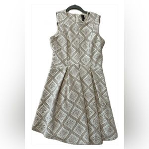 Cream Laced Sleeveless Dress